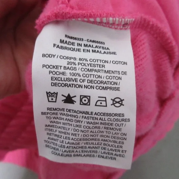 Nike Air Fleece Hoodie Women XL Pink Black Full Zip Dolman Sleeve Jewel Zipper - Picture 6 of 10